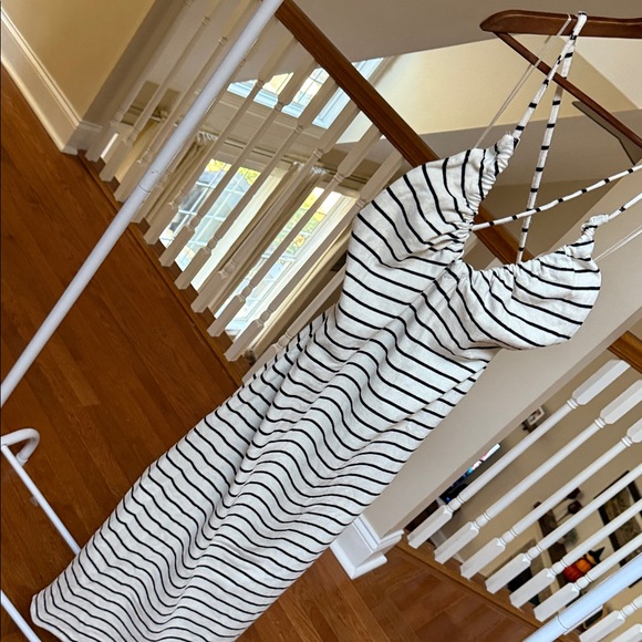 ❌ZARA Striped Dress Coastal Cross Back Long - Picture 2 of 7